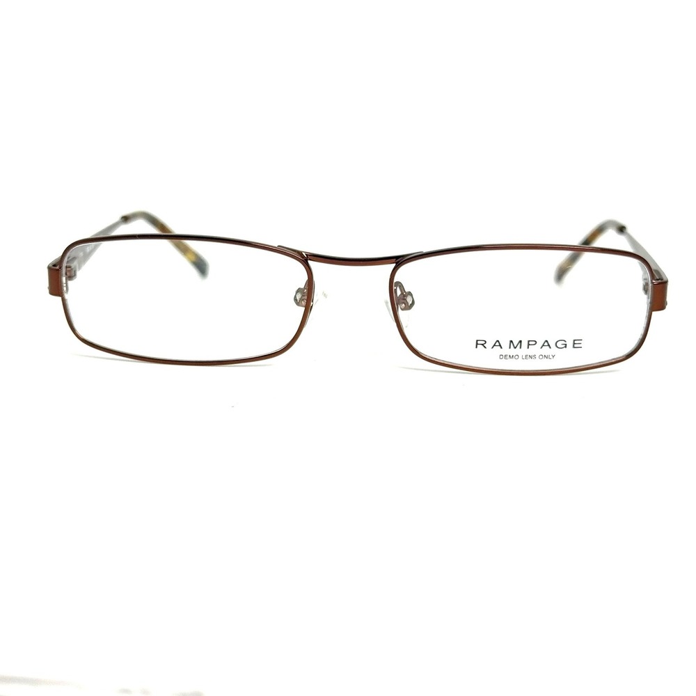 Rampage R122 Brown Rectangular Eyeglass Frames Crystal Detail 52-16-135 BRN